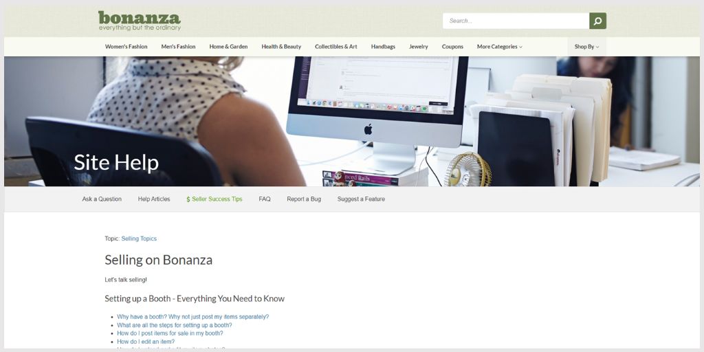 Bonanza online selling site