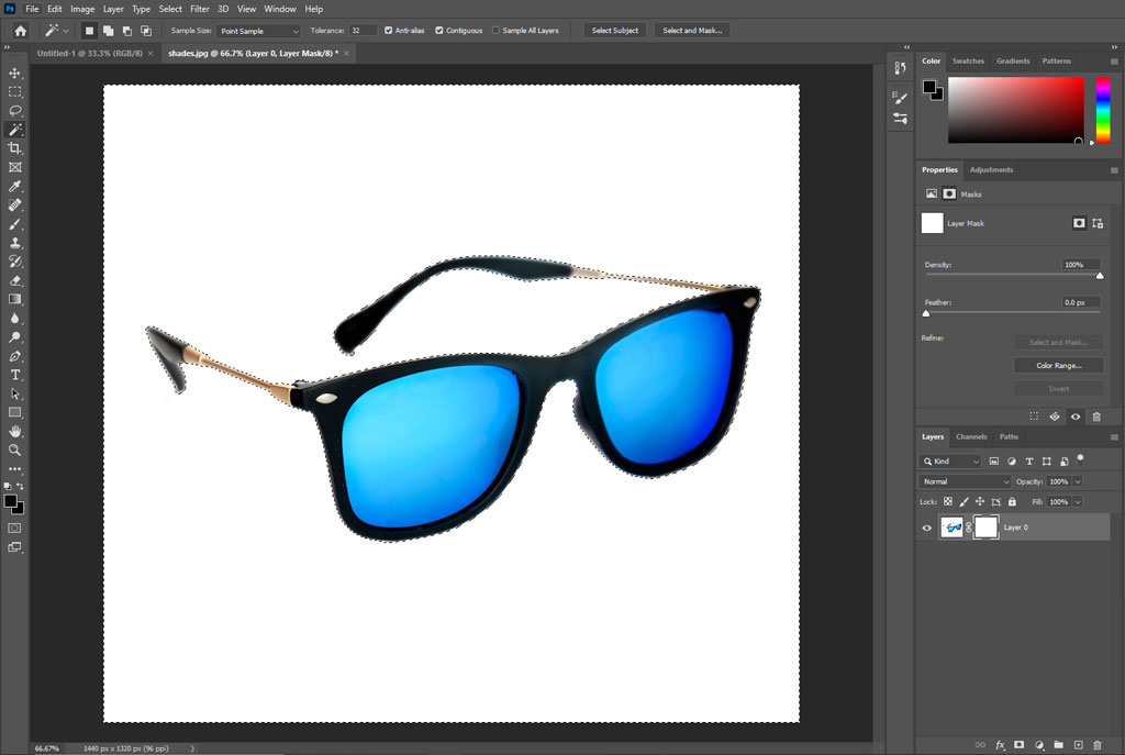 remove background in Photoshop