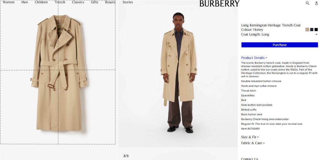 Burberry using center composition