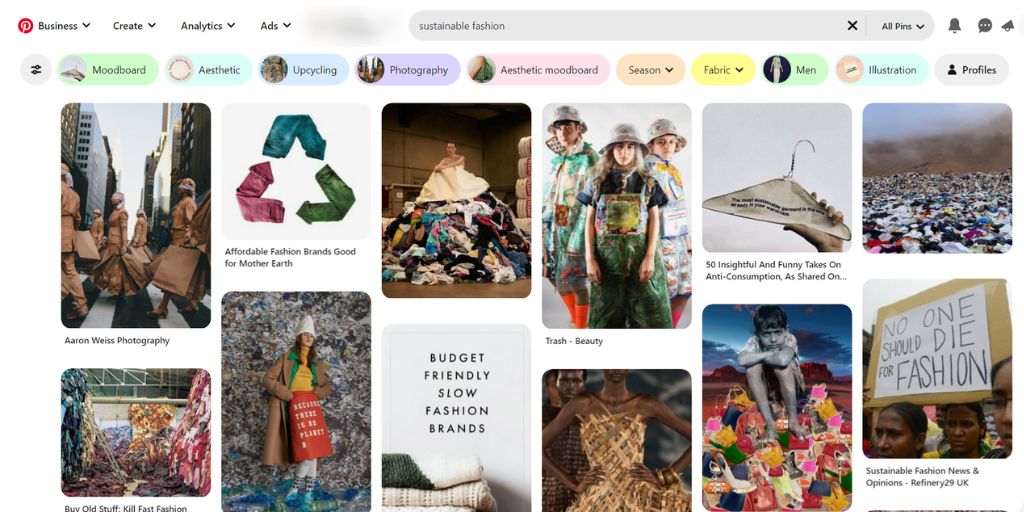 Curate Mood Board for fashion photography