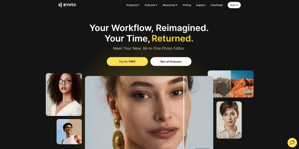 Evoto photo editing AI platform