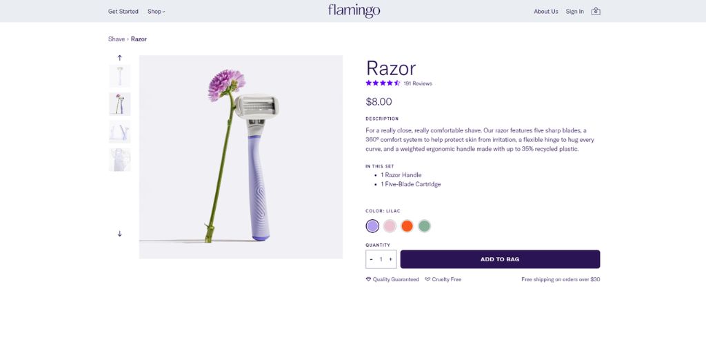 Flamingo Razor - Natural Shadow Service