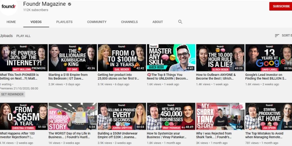 business YouTube channels