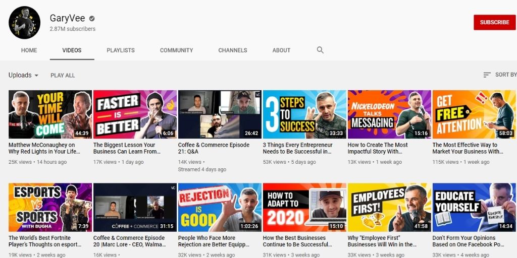 business YouTube channels