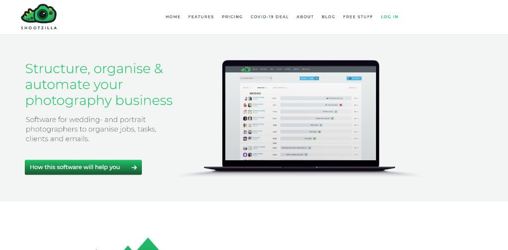 Shootzilla photography studio management software