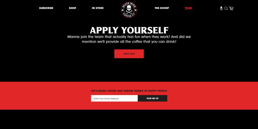 Include Contact method - death wish coffee