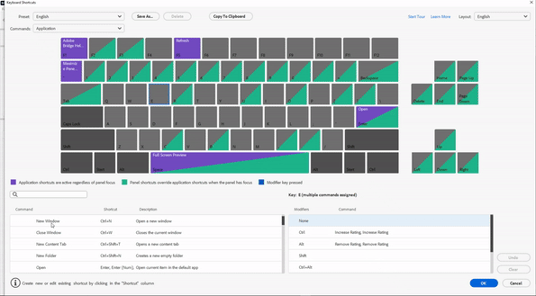 Adobe Bridge Keyboard Shortcuts