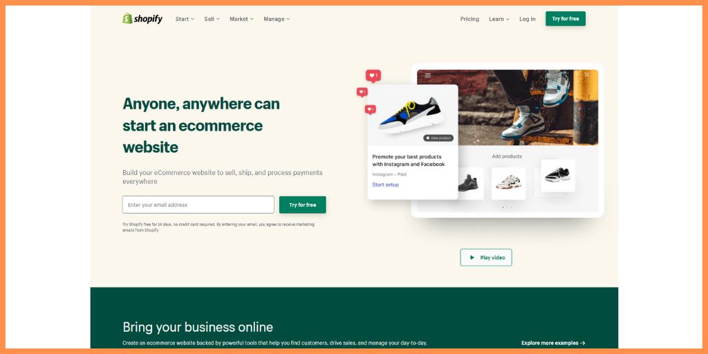 Shopify eCommerce platform
