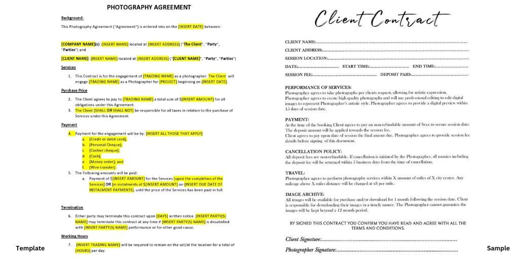 Details To Include in a Photography Agreement 