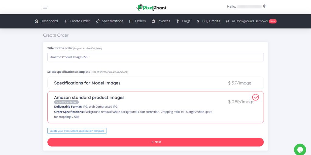 PixelPhant - Create image editing order