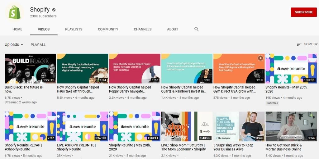 business YouTube channels