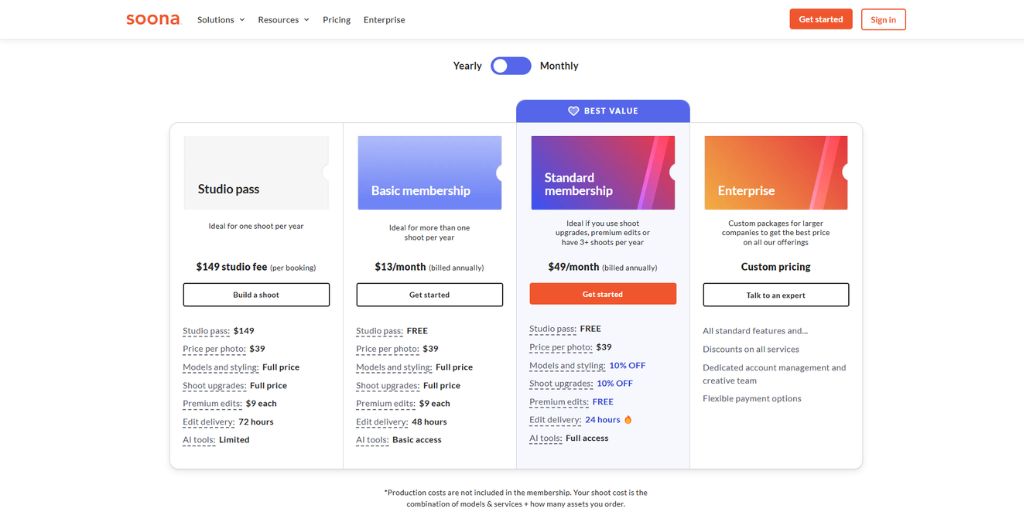 Soona Pricing & Membership Structure