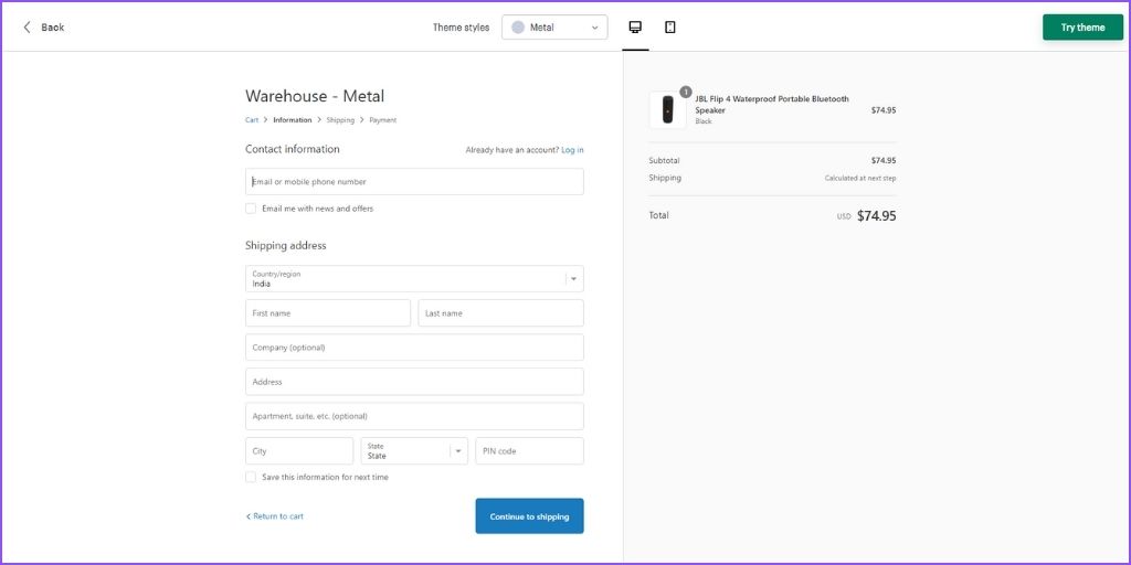 Test checkout optimization