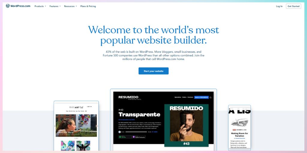 WordPress - SquareSpace alternative