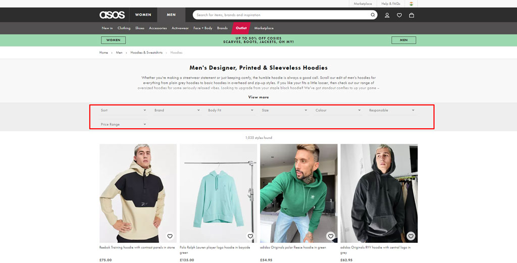 eCommerce Product Filtering