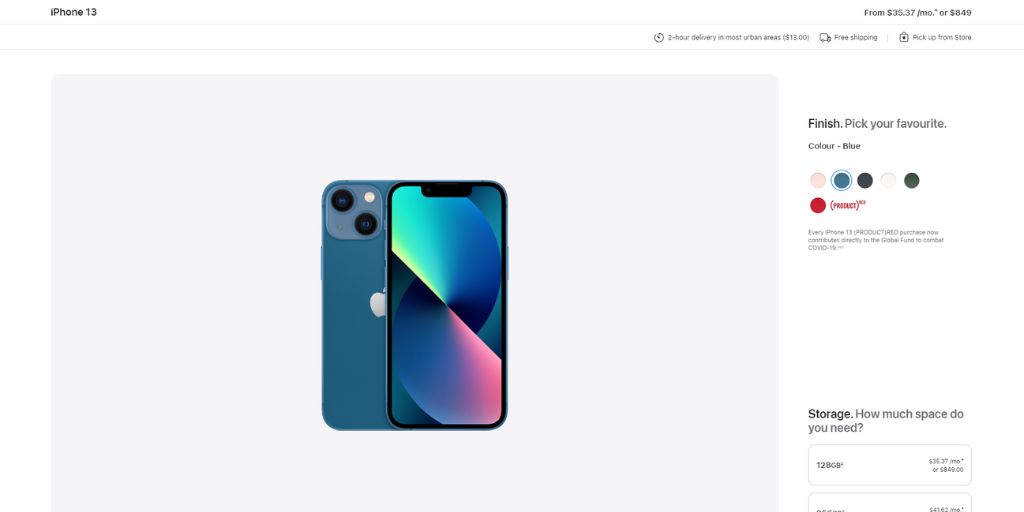 apple website product photography background example
