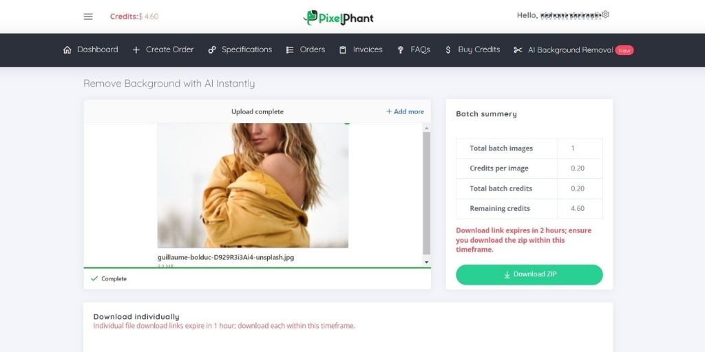 PixelPhant AI Background Removal Tool