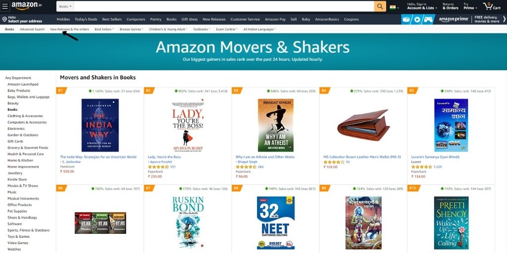 amazon movers and shakers