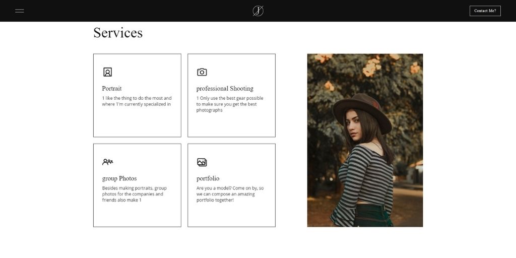 photography portfolio content
