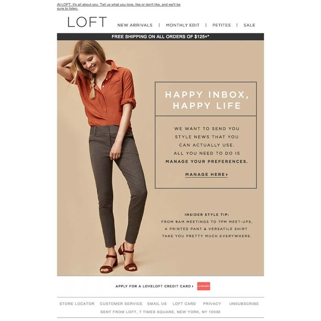 Loft newsletter idea