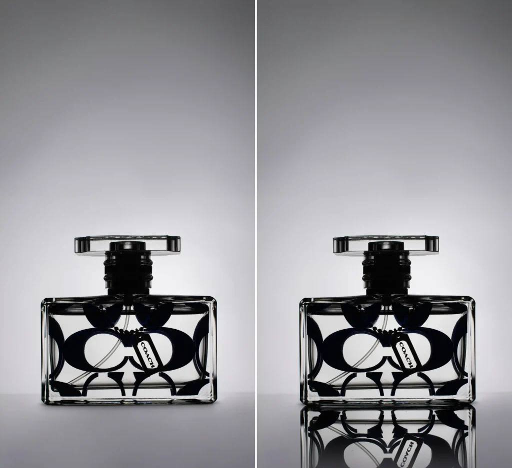 reflection shadow creation of a erfume bottle