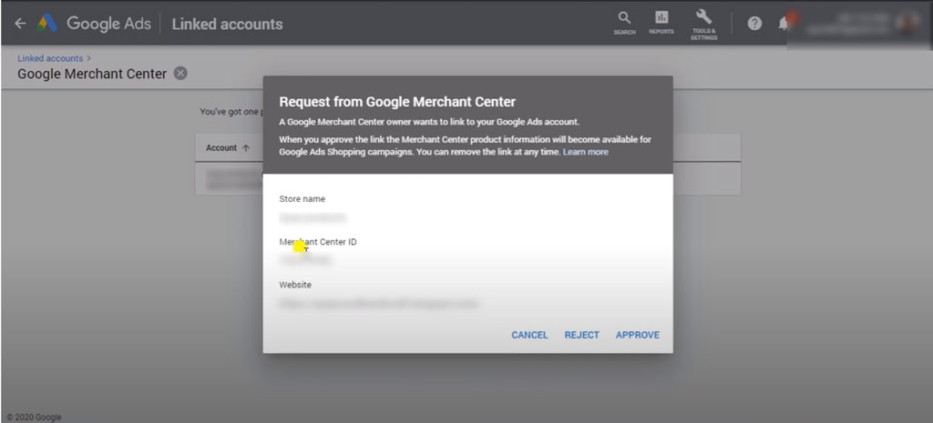request from marchant center